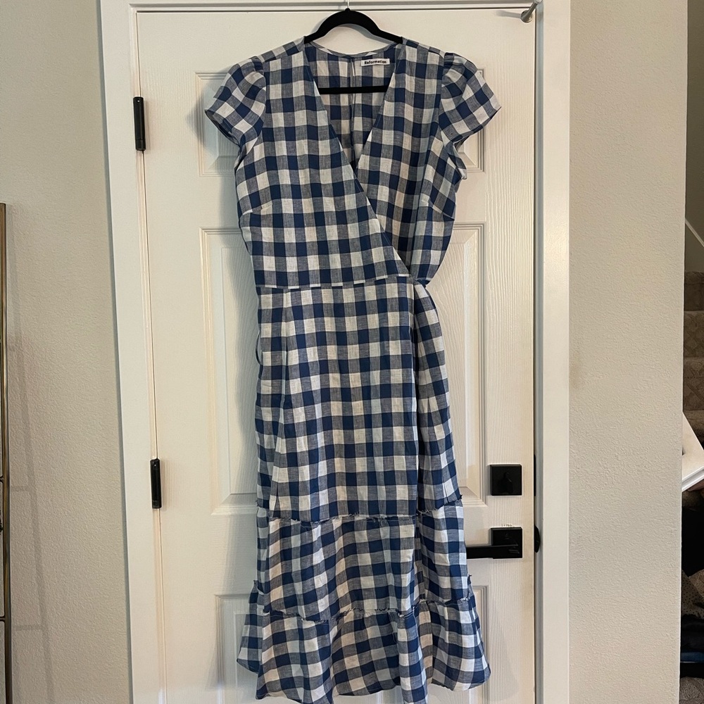 NWT Reformation Calista Linen Wrap Dress Plus Size